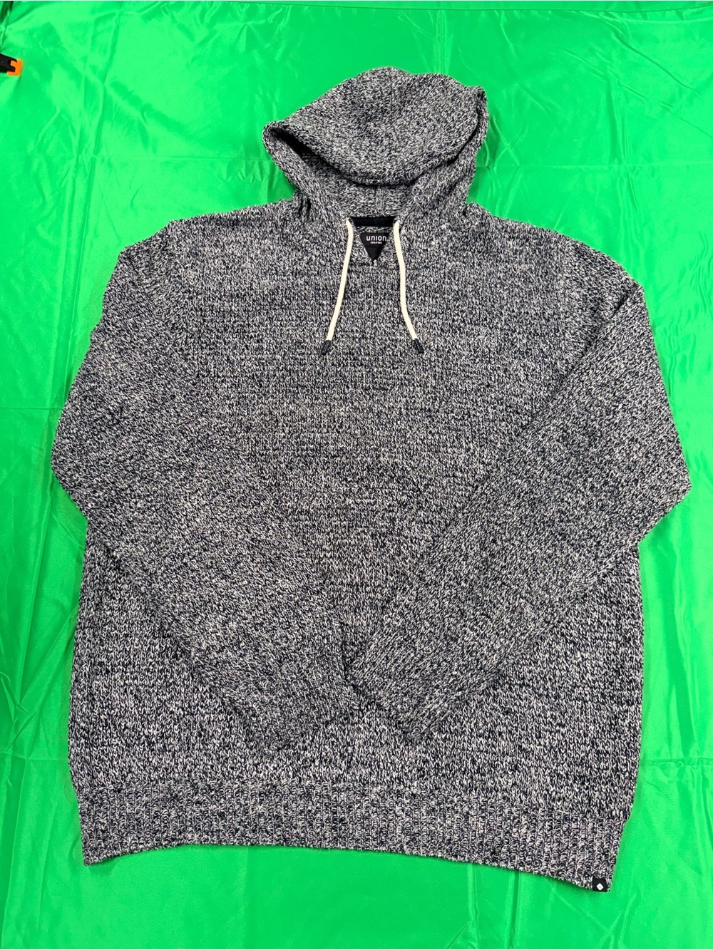 Union Men's Gray Knit Hoodie Sweater
